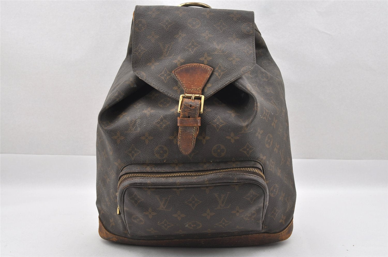 Authentic Louis Vuitton Monogram Montsouris GM Backpack M51135 LV Junk 7510I