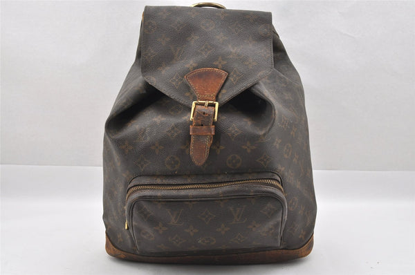 Authentic Louis Vuitton Monogram Montsouris GM Backpack M51135 LV Junk 7510I