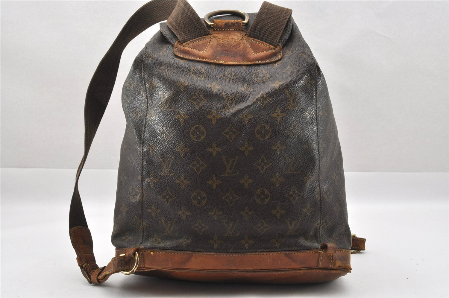 Authentic Louis Vuitton Monogram Montsouris GM Backpack M51135 LV Junk 7510I