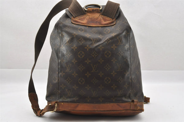 Authentic Louis Vuitton Monogram Montsouris GM Backpack M51135 LV Junk 7510I