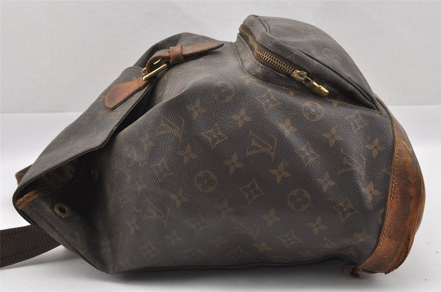 Authentic Louis Vuitton Monogram Montsouris GM Backpack M51135 LV Junk 7510I