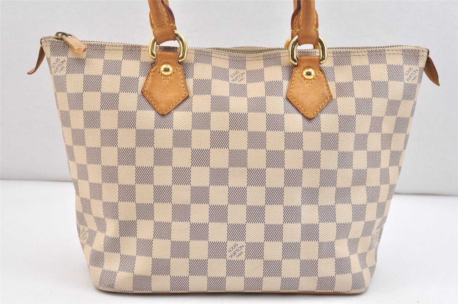 Authentic Louis Vuitton Damier Azur Saleya PM Shoulder Tote Bag N51186 LV 7510K