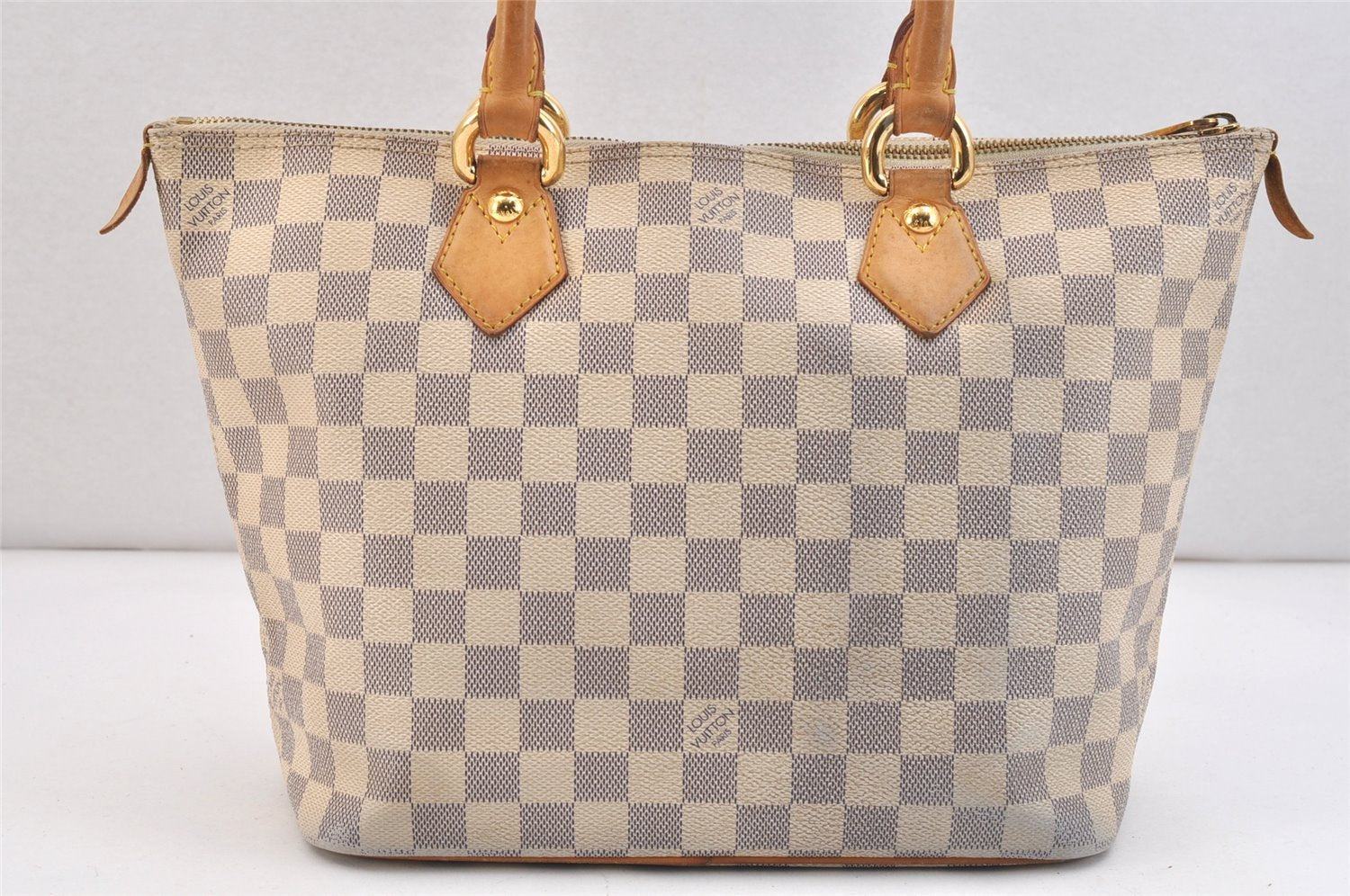 Authentic Louis Vuitton Damier Azur Saleya PM Shoulder Tote Bag N51186 LV 7510K