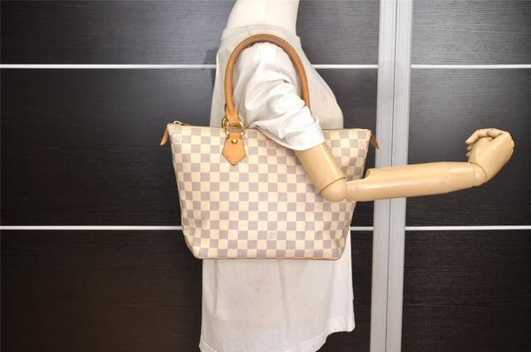 Authentic Louis Vuitton Damier Azur Saleya PM Shoulder Tote Bag N51186 LV 7510K