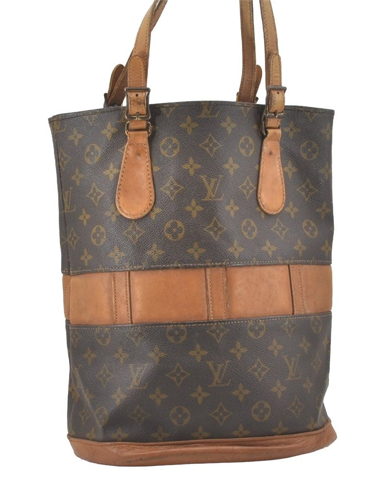 Authentic Louis Vuitton Monogram Bucket GM Shoulder Bag T42236 USA Model 7511I