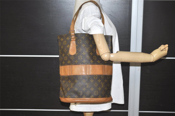 Authentic Louis Vuitton Monogram Bucket GM Shoulder Bag T42236 USA Model 7511I