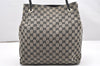 Authentic GUCCI Vintage Shoulder Tote Bag GG Canvas Leather 257275 Black 7511K