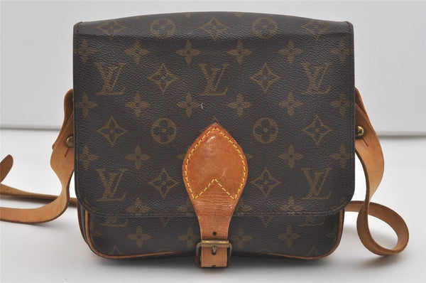 Authentic Louis Vuitton Monogram Cartouchiere MM M51253 Shoulder Cross Bag 7512I