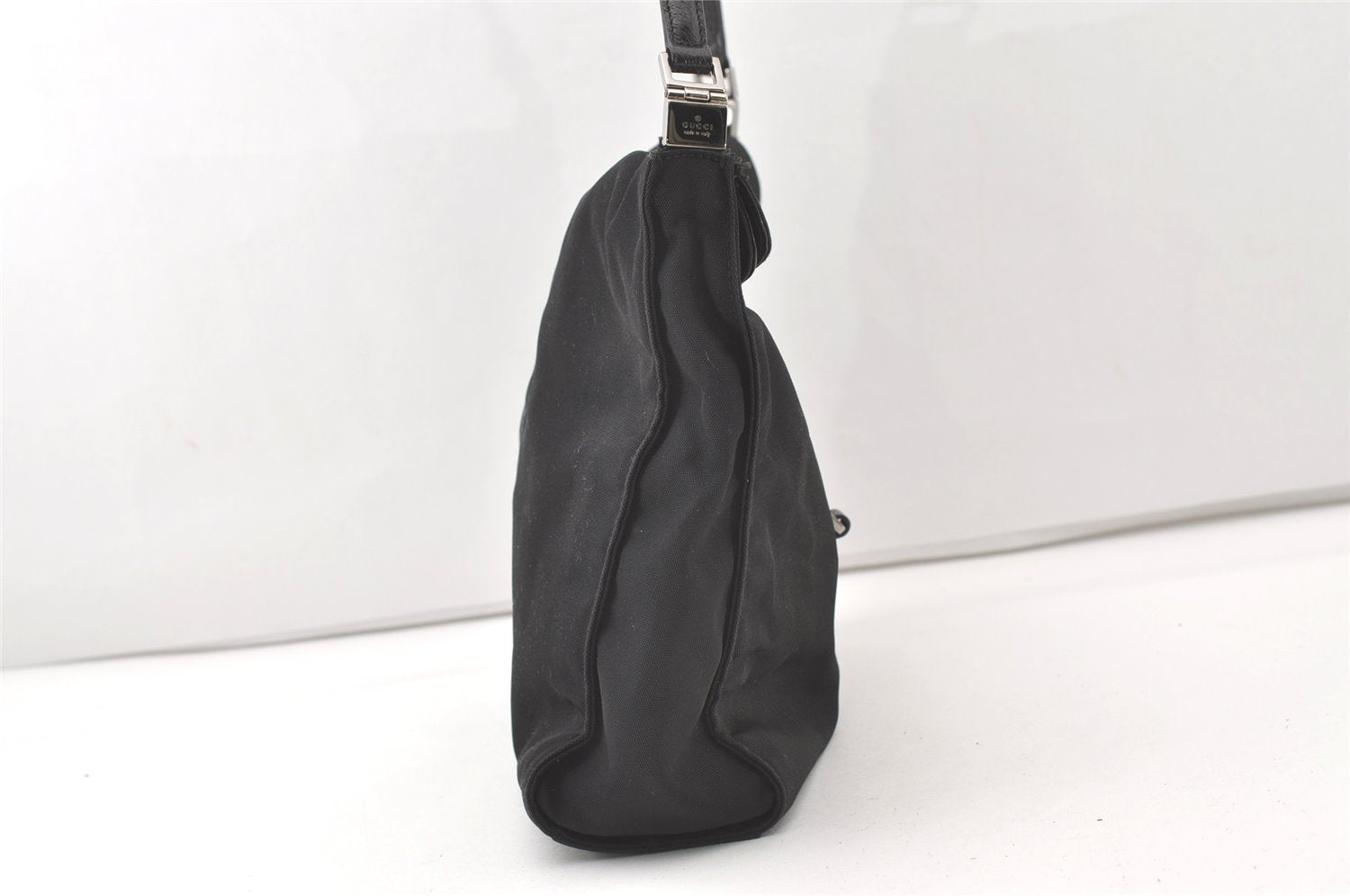 Authentic GUCCI Jackie Shoulder Hand Bag Nylon Leather 0013355 Black 7512J