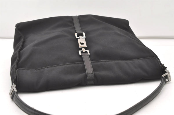 Authentic GUCCI Jackie Shoulder Hand Bag Nylon Leather 0013355 Black 7512J