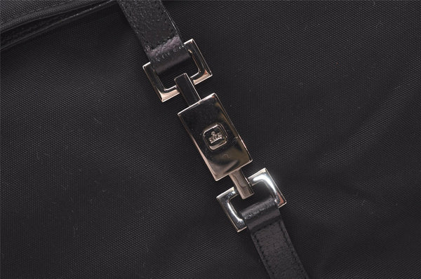 Authentic GUCCI Jackie Shoulder Hand Bag Nylon Leather 0013355 Black 7512J