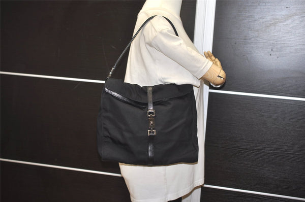 Authentic GUCCI Jackie Shoulder Hand Bag Nylon Leather 0013355 Black 7512J