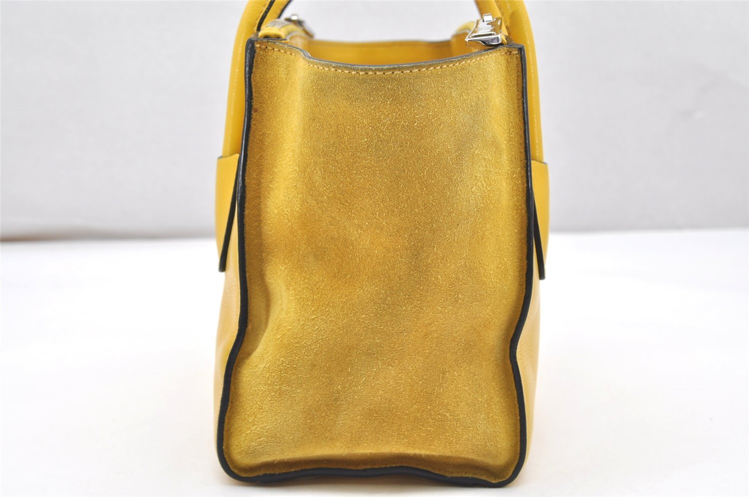 Authentic PRADA Leather Nappa Suede 2Way Shoulder Hand Bag Purse Yellow 7513K