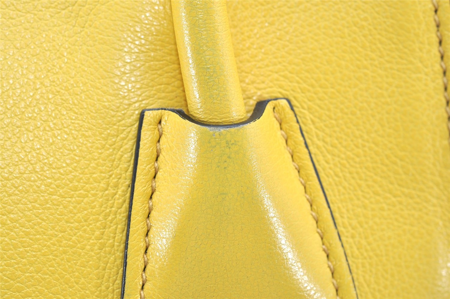 Authentic PRADA Leather Nappa Suede 2Way Shoulder Hand Bag Purse Yellow 7513K