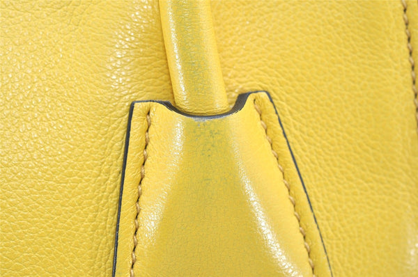 Authentic PRADA Leather Nappa Suede 2Way Shoulder Hand Bag Purse Yellow 7513K