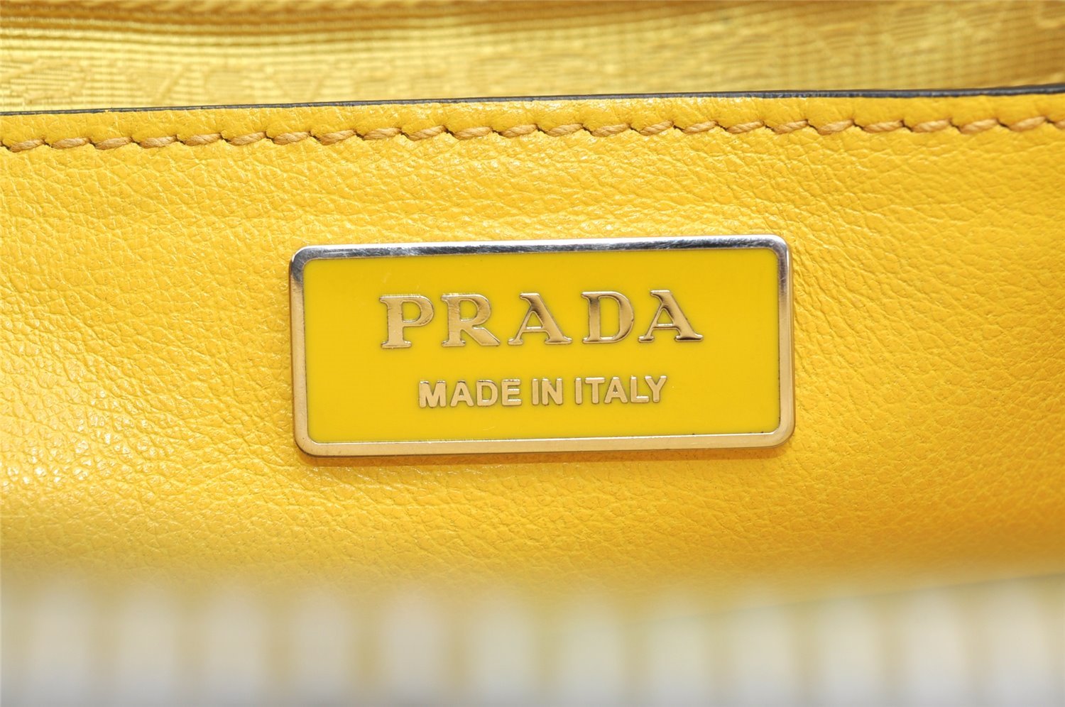 Authentic PRADA Leather Nappa Suede 2Way Shoulder Hand Bag Purse Yellow 7513K