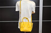 Authentic PRADA Leather Nappa Suede 2Way Shoulder Hand Bag Purse Yellow 7513K