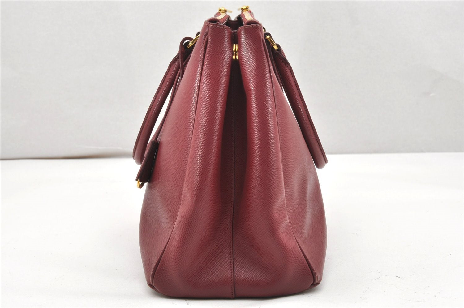 Authentic PRADA Galleria Saffiano 2Way Shoulder Hand Bag Leather Bordeaux 7514K