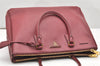 Authentic PRADA Galleria Saffiano 2Way Shoulder Hand Bag Leather Bordeaux 7514K