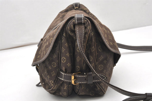 Auth Louis Vuitton Monogram Mini Lin Saumur 30 Shoulder Bag M95227 Brown 7516K