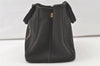 Authentic PRADA Vintage Canapa SS Denim Tote Hand Bag Purse Black 7518K