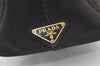 Authentic PRADA Vintage Canapa SS Denim Tote Hand Bag Purse Black 7518K