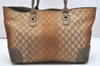 Authentic GUCCI Heart Bit Shoulder Tote Bag GG Canvas Leather 269956 Brown 7521K