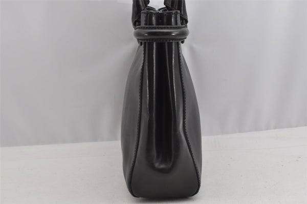 Authentic GUCCI Horsebit Vintage Shoulder Tote Bag Leather 101971 Black 7522I