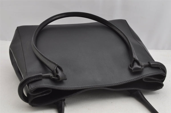 Authentic GUCCI Horsebit Vintage Shoulder Tote Bag Leather 101971 Black 7522I