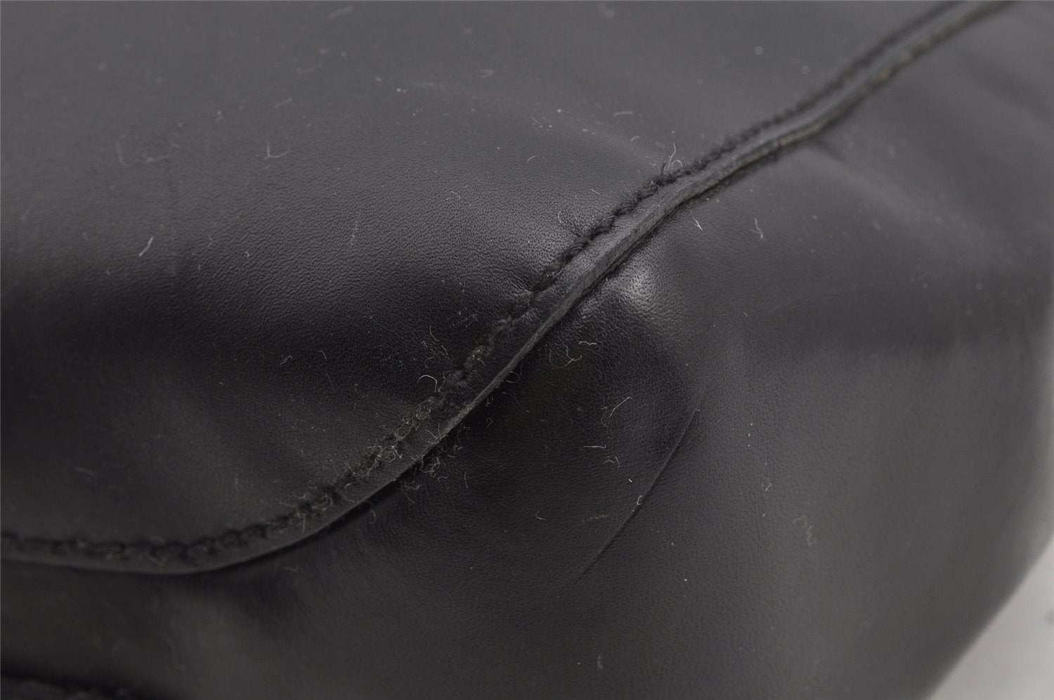 Authentic GUCCI Horsebit Vintage Shoulder Tote Bag Leather 101971 Black 7522I