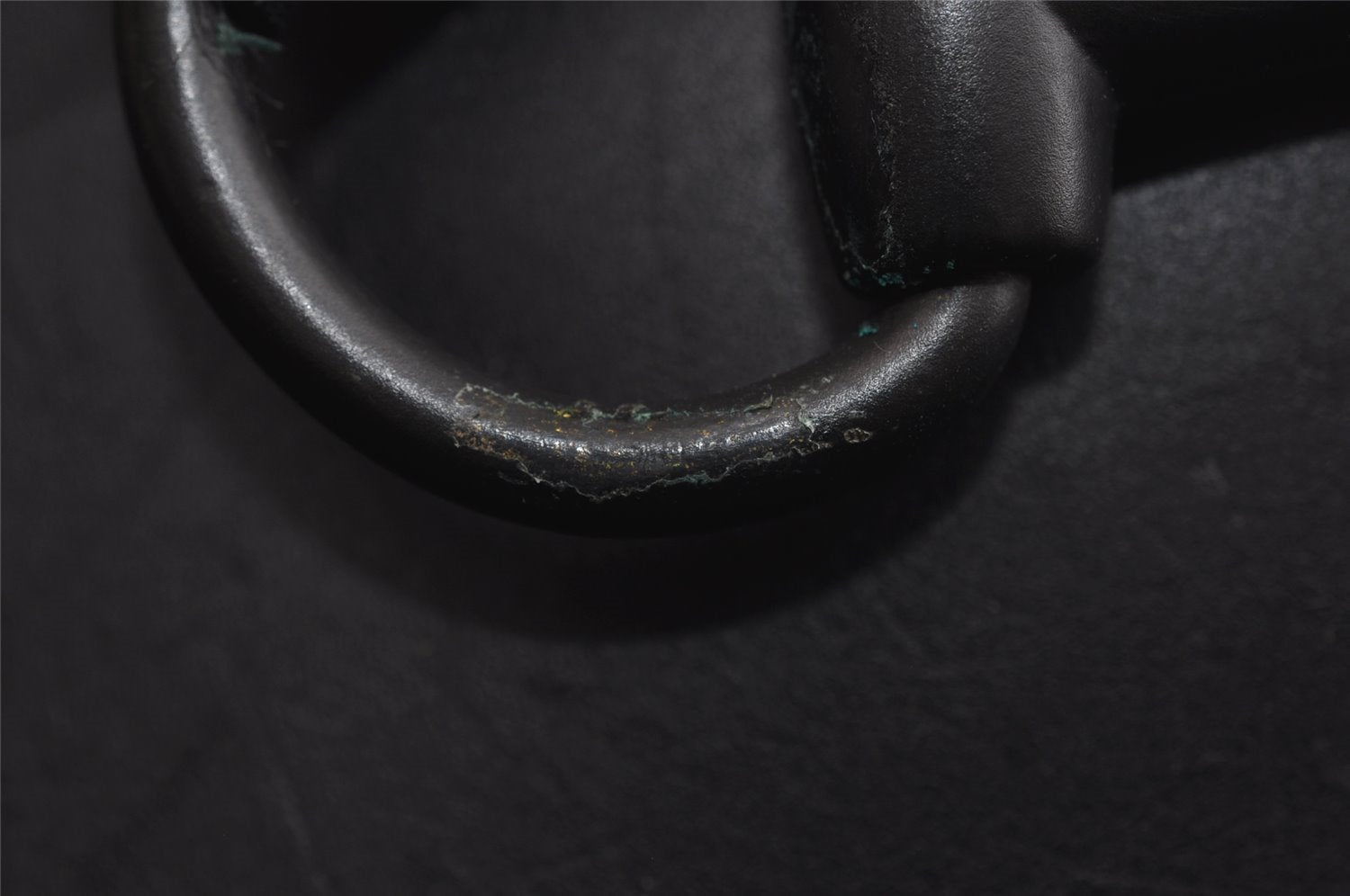 Authentic GUCCI Horsebit Vintage Shoulder Tote Bag Leather 101971 Black 7522I