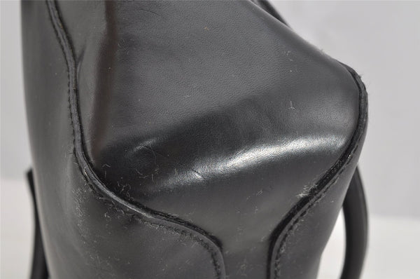 Authentic GUCCI Horsebit Vintage Shoulder Tote Bag Leather 101971 Black 7522I