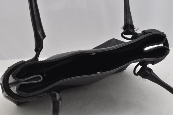 Authentic GUCCI Horsebit Vintage Shoulder Tote Bag Leather 101971 Black 7522I