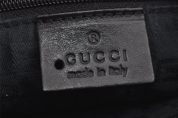 Authentic GUCCI Horsebit Vintage Shoulder Tote Bag Leather 101971 Black 7522I