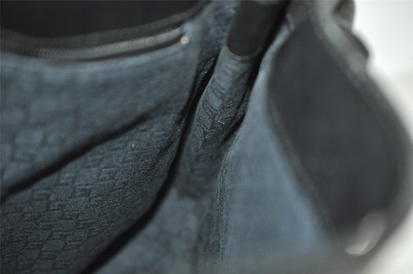 Authentic GUCCI Horsebit Vintage Shoulder Tote Bag Leather 101971 Black 7522I