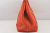 Authentic HERMES Vintage Garden Party MM Shoulder Tote Bag Leather Orange 7522K