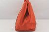 Authentic HERMES Vintage Garden Party MM Shoulder Tote Bag Leather Orange 7522K