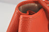 Authentic HERMES Vintage Garden Party MM Shoulder Tote Bag Leather Orange 7522K