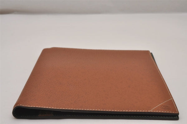 Authentic GUCCI Vintage Note Book Notebook Cover Leather Brown Box 7523I