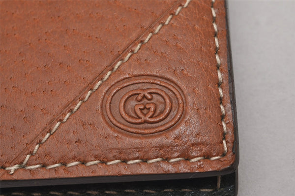 Authentic GUCCI Vintage Note Book Notebook Cover Leather Brown Box 7523I