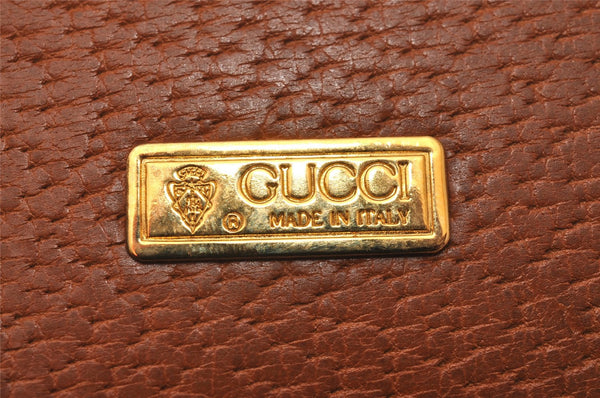 Authentic GUCCI Vintage Note Book Notebook Cover Leather Brown Box 7523I