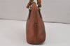 Authentic GUCCI Vintage Bamboo 2Way Hand Shoulder Bag Purse Leather Brown 7523K