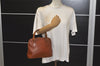 Authentic GUCCI Vintage Bamboo 2Way Hand Shoulder Bag Purse Leather Brown 7523K