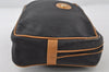 Authentic GUCCI Vintage Clutch Hand Bag Purse Leather Black Junk 7524I