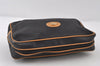 Authentic GUCCI Vintage Clutch Hand Bag Purse Leather Black Junk 7524I