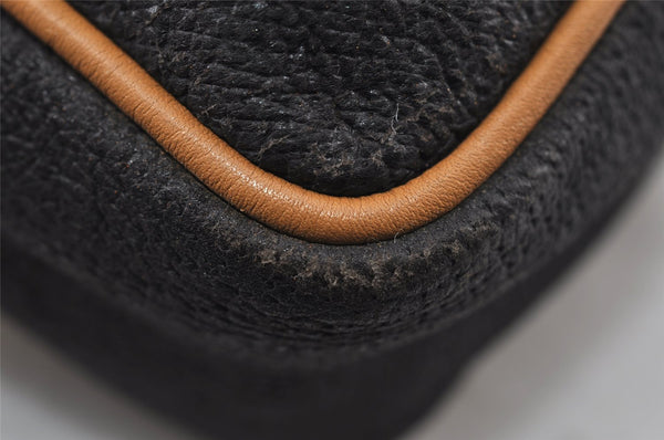 Authentic GUCCI Vintage Clutch Hand Bag Purse Leather Black Junk 7524I