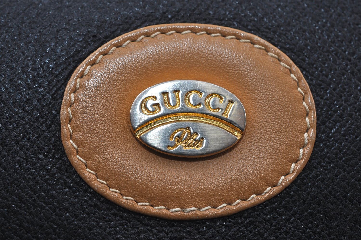 Authentic GUCCI Vintage Clutch Hand Bag Purse Leather Black Junk 7524I