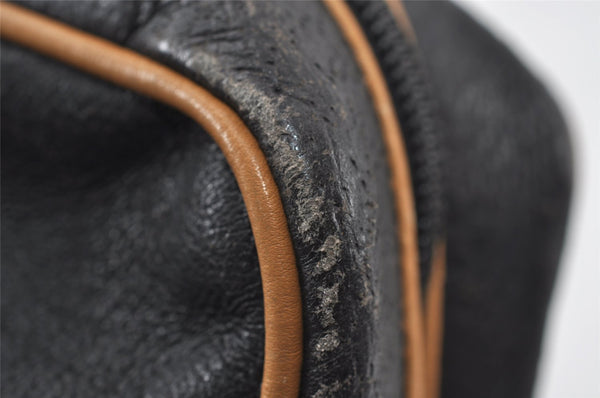 Authentic GUCCI Vintage Clutch Hand Bag Purse Leather Black Junk 7524I