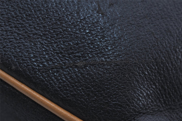 Authentic GUCCI Vintage Clutch Hand Bag Purse Leather Black Junk 7524I