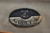 Authentic GUCCI Vintage Clutch Hand Bag Purse Leather Black Junk 7524I